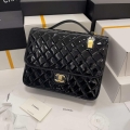 Chanel AS3662 LARGE BACKPACK Patent Calfskin & Gold-Tone Metal Black