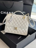 Chanel AS3662 LARGE BACKPACK Calfskin & Gold-Tone Metal White