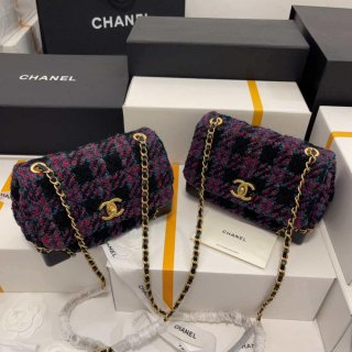 Chanel AS3572 Small Flap Bag Wool Tweed Purple