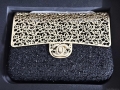 Chanel AS3526 Mini Evening Bag Wool Tweed & Gold-Tone Metal Black