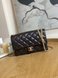 Chanel AS3609 Flap Bag Lambskin Lambskin & Gold-Tone Metal Dark Brown