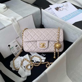 Chanel AS1787 Mini Flap Bag Lambskin Light Purple Gold