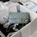 Chanel AS1787 Mini Flap Bag Lambskin Blue Gold