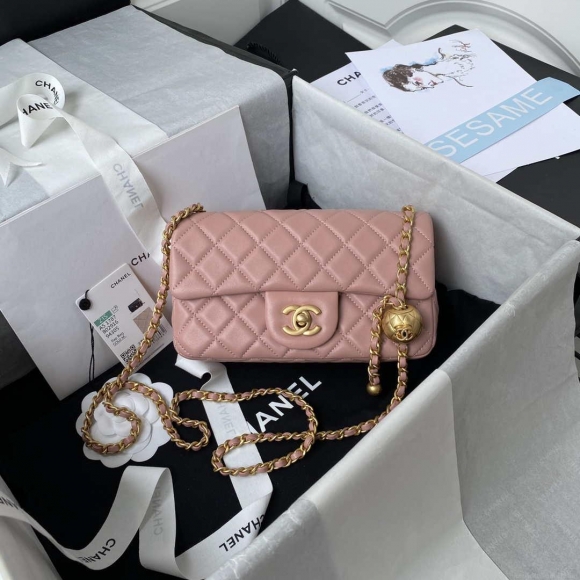 Chanel AS1787 Mini Flap Bag Lambskin Light Pink Gold