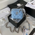 Chanel AP2718 Small Vanity With Chain Blue Lambskin