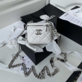 Chanel AP2718 Small Vanity With Chain White Lambskin