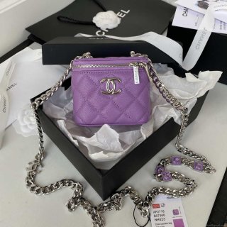 Chanel AP2718 Small Vanity With Chain Calfskin Purple