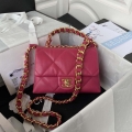 Chanel flap bag Lambskin AS3498 Rose Red