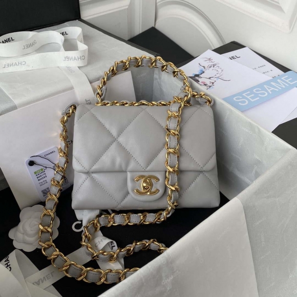 Chanel flap bag Lambskin AS3498 Gray