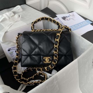 Chanel AS3499 Flap Bag Lambskin Black