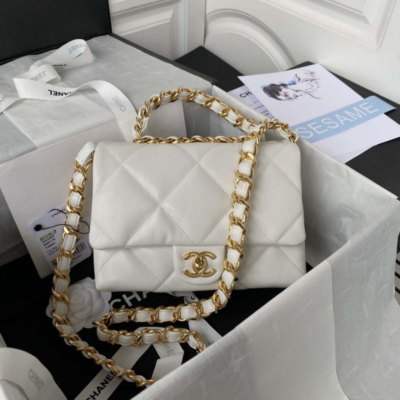 Chanel AS3499 Flap Bag Lambskin White