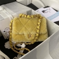 Chanel AS3499 Flap Bag Shearling Yellow