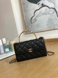 Chanel AP2946 Phone Holder Clutch with Chain Lambskin Black