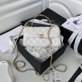 Chanel AP2946 Phone Holder Clutch with Chain Lambskin White