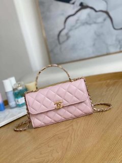 Chanel AP2946 Phone Holder Clutch with Chain Lambskin Pink