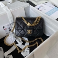 Chanel AS3828 Mini Flap Chain Bag Black Calfskin Gold