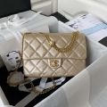 Chanel AS3921 Flap Chain Bag Gold Lambskin Gold