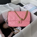 Chanel AS3921 Flap Chain Bag Pink Calfskin Gold