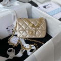 Chanel AS3828 Mini Flap Chain Bag Gold Lambskin Gold