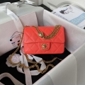 Chanel AS3828 Mini Flap Chain Bag Red Calfskin Gold