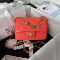 Chanel AS3829 Mini Flap Chain Bag Red Calfskin Gold