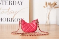 Chanel AP3232 Clutch With Chain Lambskin & Shiny Light Gold Metal Red