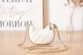 Chanel AP3232 Clutch With Chain Lambskin & Shiny Light Gold Metal White