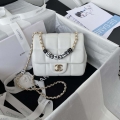 Chanel AS3330 Mini Flap 17cm Bag White Lambskin