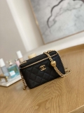 Chanel A68130 Vanity with chain Grained Calfskin Gold Black