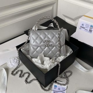 Chanel AP3237 Clutch with chain Lambskin Gold With Handle Bag