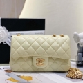 Chanel AS3041 Flap Classic Bag CF Camellia Lambskin Light Yellow Gold