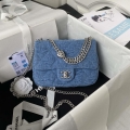 Chanel AS3829 Small Flap Classic Bag Woc Denim Blue