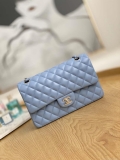 Chanel A01112 Flap Classic Bag Lambskin Light Blue Silver