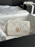 Chanel AS3986 Small Flap Bag Lambskin Plexi & Gold-Tone Metal White