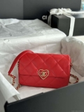 Chanel AS3986 Small Flap Bag Lambskin Plexi & Gold-Tone Meta Red