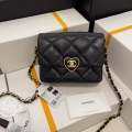 Chanel AS3979 Mini Flap Bag Lambskin Plexi & Gold-Tone Meta Black