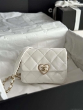 Chanel AS3979 Mini Flap Bag Lambskin Plexi & Gold-Tone Meta White