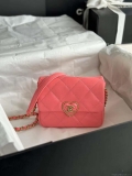 Chanel AS3979 Mini Flap Bag Lambskin Plexi & Gold-Tone Meta Pink