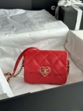 Chanel AS3979 Mini Flap Bag Lambskin Plexi & Gold-Tone Meta Red