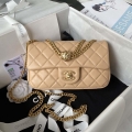 Chanel AS4041 Flap Classic Bag CF Camellia Lambskin Apricot Gold