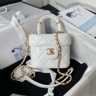 Chanel AS3973 Small Vanity Case Lambskin bag White