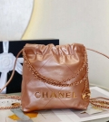 Chanel 22 Mini Handbag AS3980 Shiny Calfskin & Gold-Tone Metal Copper