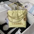 Chanel AS3980 22 Mini Handbag Shiny Calfskin & Gold-Tone Metal Yellow