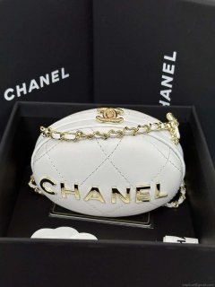 Chanel AP3252 Clutch With Chain Lambskin White