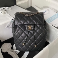 Chanel AS4059 Large Backpack Grained Shiny Calfskin & Gold-Tone Metal Black