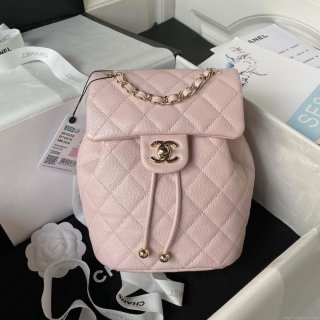 Chanel AS4058 Backpack Grained Shiny Calfskin & Gold-Tone Metal Pink