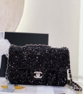 Chanel AS1116 Samll Flap sequin bag sparkling bingbing 20cm Black