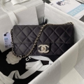 Chanel AS3791 Flap Bag Velvet and Lambskin Black