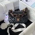 Chanel AS4165 Mini Flap Bag Lambskin Wenge Wood & Gold-Tone Metal Black