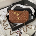 Chanel AP3424 Woc Mini Flap Bag Lambskin Caramel